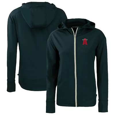 Women's Cutter & Buck  Navy Los Angeles Angels City Connect Daybreak Eco Recycled Full-Zip Hoodie