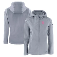Women's Cutter & Buck  Gray San Diego Padres City Connect Evoke Eco Softshell Recycled Full-Zip Hoodie Jacket