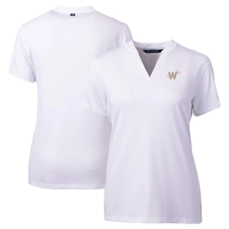 Women's Cutter & Buck  White Washington Nationals City Connect Forge Heathered Stretch Blade Top