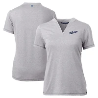 Women's Cutter & Buck  Heather Gray Los Angeles Dodgers City Connect Forge Heathered Stretch Blade Top
