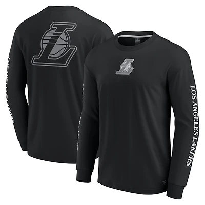 Men's Fanatics Black Los Angeles Lakers Elements Strive Long Sleeve T-Shirt