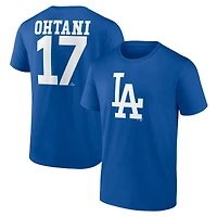 Men's Fanatics Shohei Ohtani Royal Los Angeles Dodgers Player Icon Name & Number T-Shirt