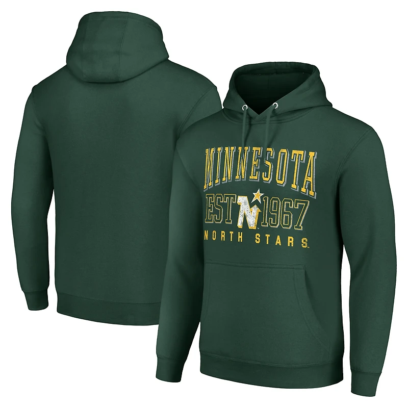 Men's Starter Green Minnesota North Stars Retro Graphic Pullover Hoodie