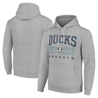 Men's Starter Heather Gray Anaheim Ducks Retro Graphic Pullover Hoodie