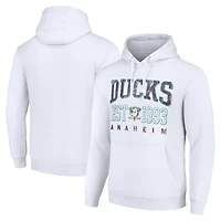 Men's Starter White Anaheim Ducks Retro Graphic Pullover Hoodie
