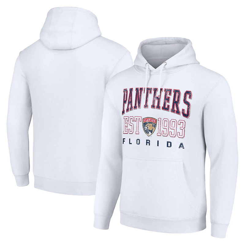 Men's Starter White Florida Panthers Graphic Pullover Hoodie