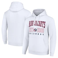Men's Starter White Columbus Blue Jackets  Graphic Pullover Hoodie
