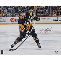 Kris Letang Pittsburgh Penguins Autographed 16" x 20" Black Jersey Shooting Photograph
