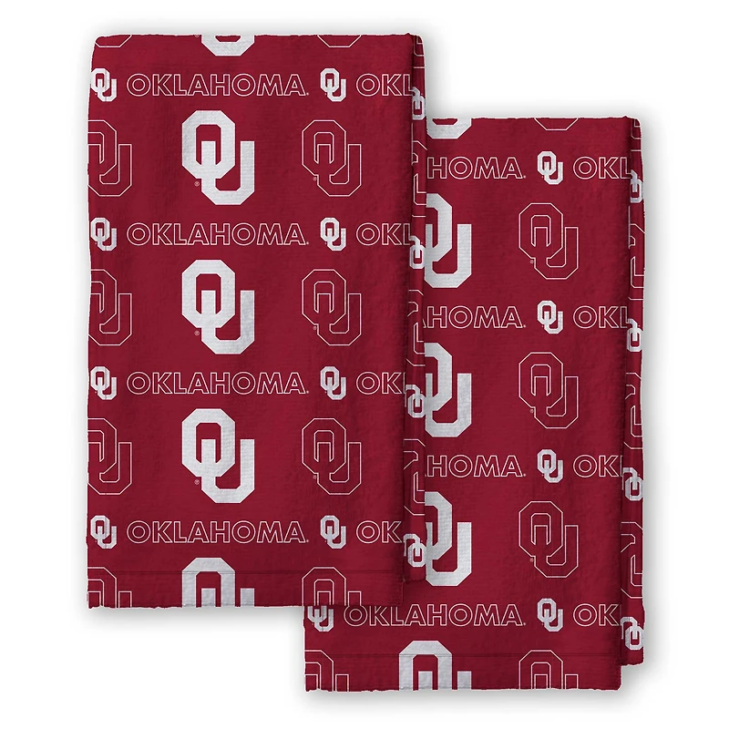 Pegasus Oklahoma Sooners 2-Pack Repeat Logo Dish Towel Set