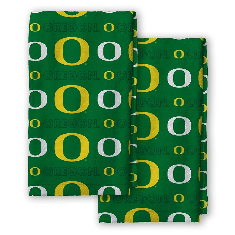 Pegasus Oregon Ducks 2-Pack Repeat Logo Dish Towel Set