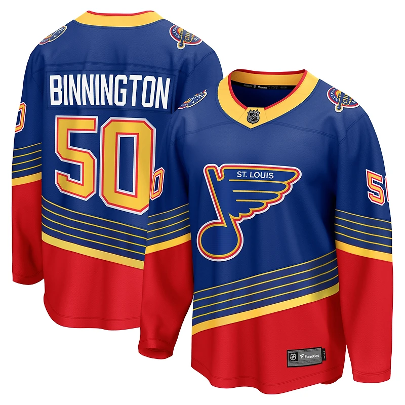 Men's Fanatics Jordan Binnington Royal St. Louis Blues Breakaway Jersey