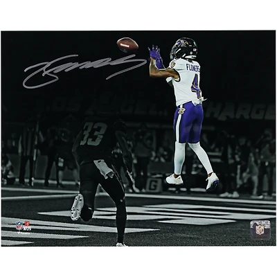 Zay Flowers Baltimore Ravens Autographed 11" x 14" Touchdown Catch Spotlight Photograph