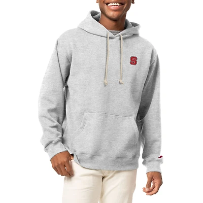Men's League Collegiate Wear  Heather Gray NC State Wolfpack Classic Oxford Essentials Pullover Hoodie