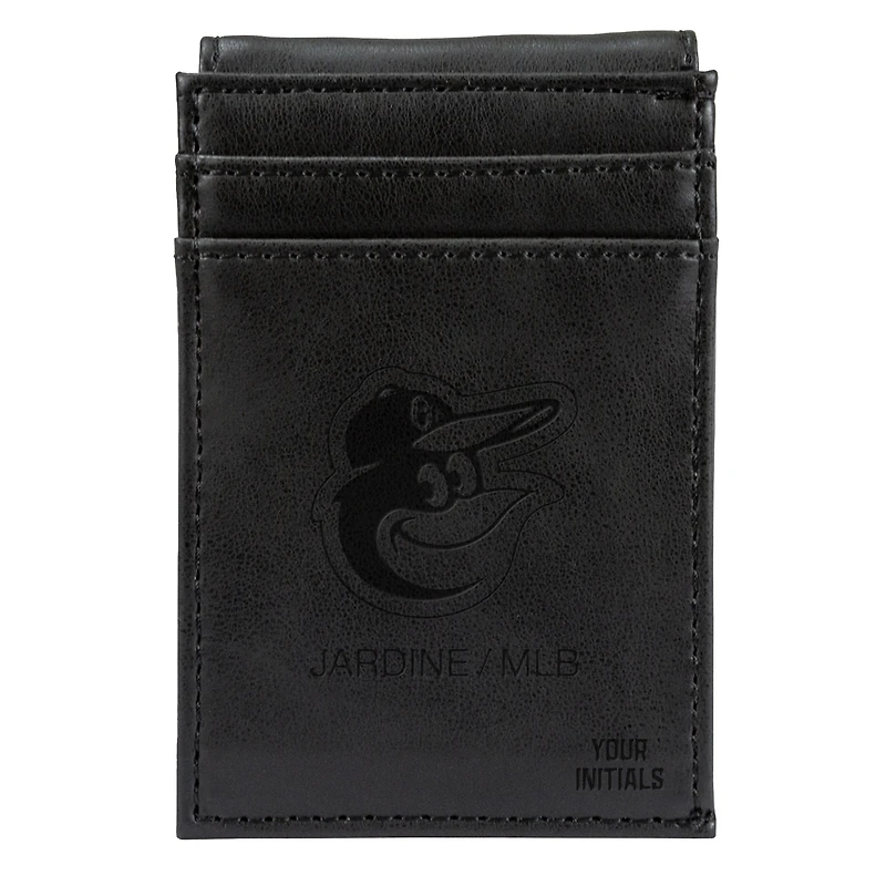 Black Baltimore Orioles Personalized Front Pocket Wallet