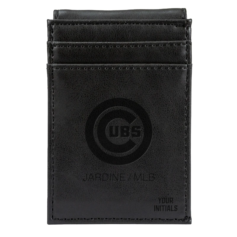 Black Chicago Cubs Personalized Front Pocket Wallet