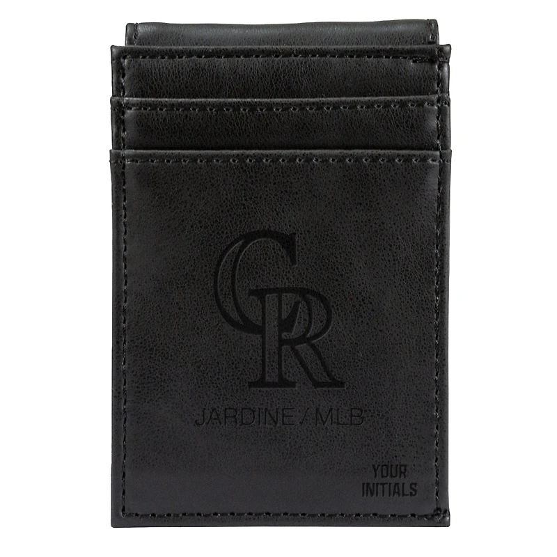 Black Colorado Rockies Personalized Front Pocket Wallet