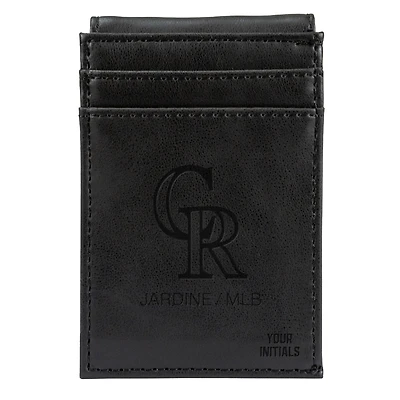 Black Colorado Rockies Personalized Front Pocket Wallet