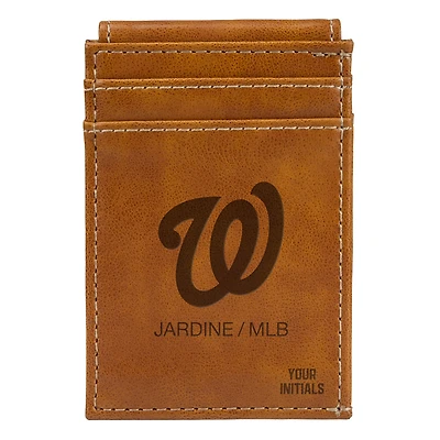 Brown Washington Nationals Personalized Front Pocket Wallet