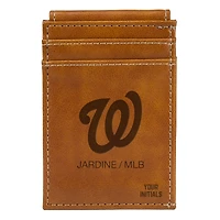 Brown Washington Nationals Personalized Front Pocket Wallet