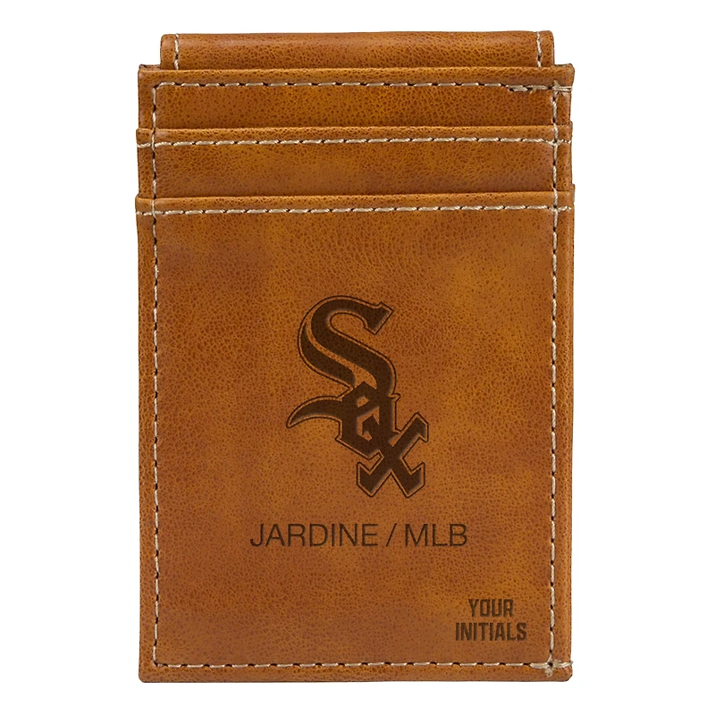 Brown Chicago White Sox Personalized Front Pocket Wallet