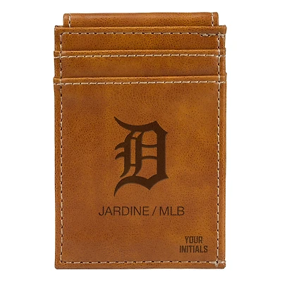 Brown Detroit Tigers Personalized Front Pocket Wallet