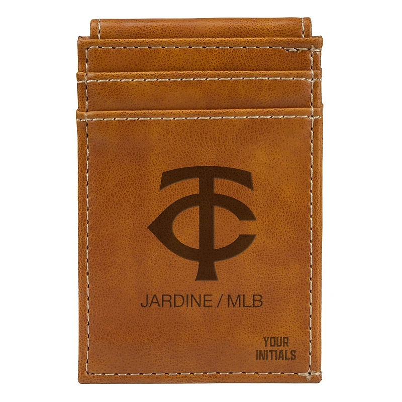 Brown Minnesota Twins Personalized Front Pocket Wallet