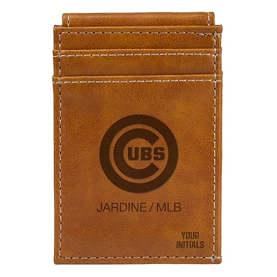 Brown Chicago Cubs Personalized Front Pocket Wallet