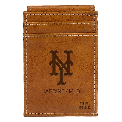 Brown New York Mets Personalized Front Pocket Wallet