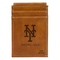 Brown New York Mets Personalized Front Pocket Wallet