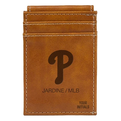 Brown Philadelphia Phillies Personalized Front Pocket Wallet