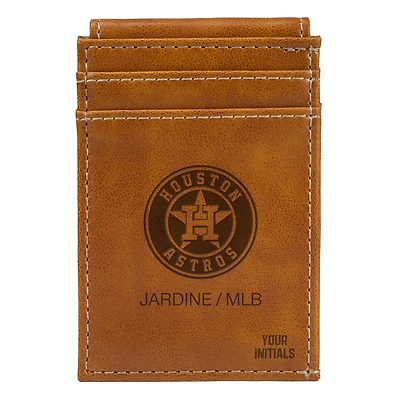 Brown Houston Astros Personalized Front Pocket Wallet