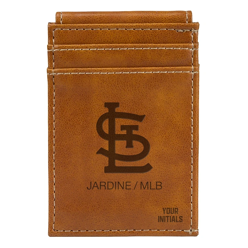 Brown St. Louis Cardinals Personalized Front Pocket Wallet