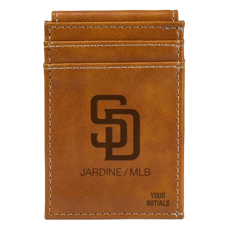 Brown San Diego Padres Personalized Front Pocket Wallet