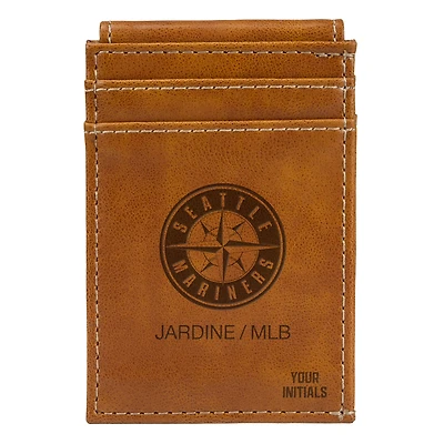 Brown Seattle Mariners Personalized Front Pocket Wallet