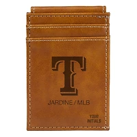 Brown Texas Rangers Personalized Front Pocket Wallet