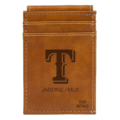 Brown Texas Rangers Personalized Front Pocket Wallet