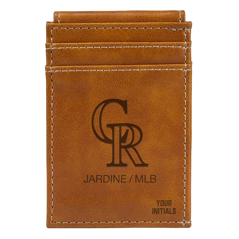 Brown Colorado Rockies Personalized Front Pocket Wallet