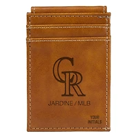 Brown Colorado Rockies Personalized Front Pocket Wallet