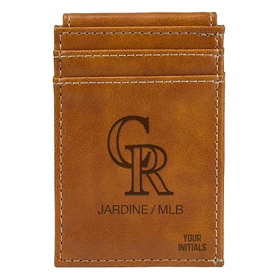 Brown Colorado Rockies Personalized Front Pocket Wallet