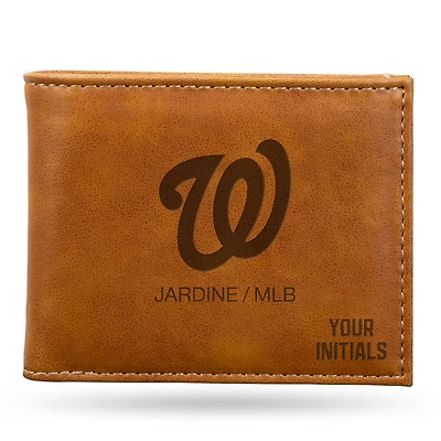 Brown Washington Nationals Personalized Billfold Wallet