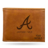 Brown Atlanta Braves Personalized Billfold Wallet