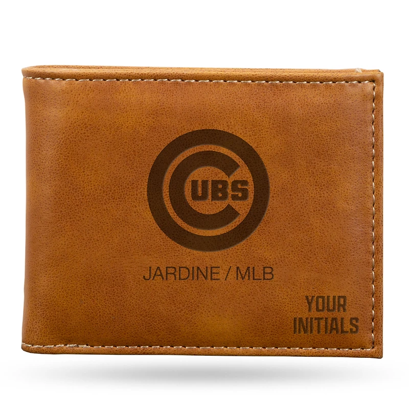 Brown Chicago Cubs Personalized Billfold Wallet