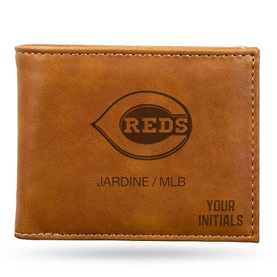 Brown Cincinnati Reds Personalized Billfold Wallet