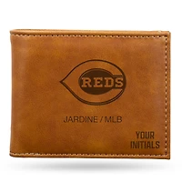 Brown Cincinnati Reds Personalized Billfold Wallet