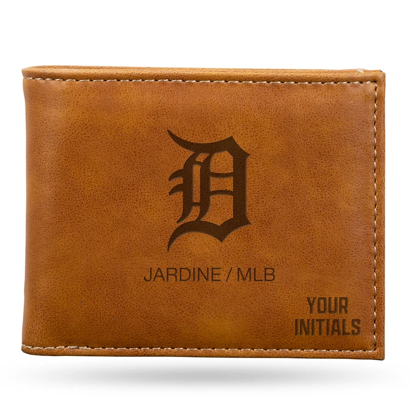 Brown Detroit Tigers Personalized Billfold Wallet