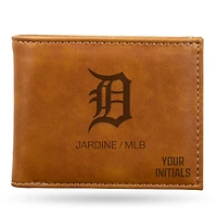 Brown Detroit Tigers Personalized Billfold Wallet