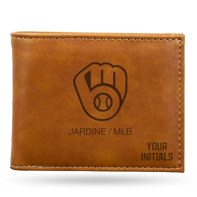 Brown Milwaukee Brewers Personalized Billfold Wallet