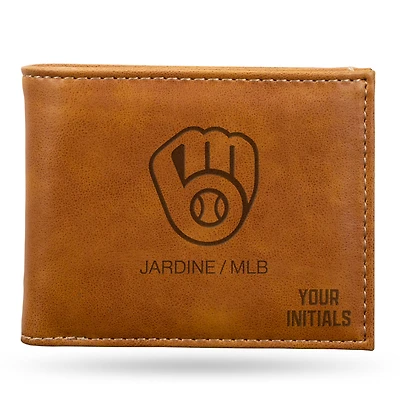 Brown Milwaukee Brewers Personalized Billfold Wallet