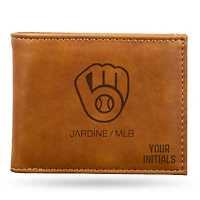 Brown Milwaukee Brewers Personalized Billfold Wallet