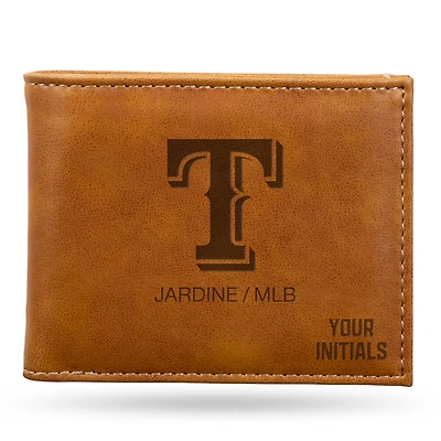 Brown Texas Rangers Personalized Billfold Wallet